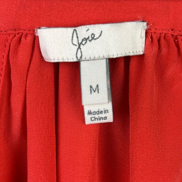 JOIE Vibrant Coral Orange 100% Silk Sleeveless Tank Top Blouse Racerback Scoop M - Picture 7 of 10